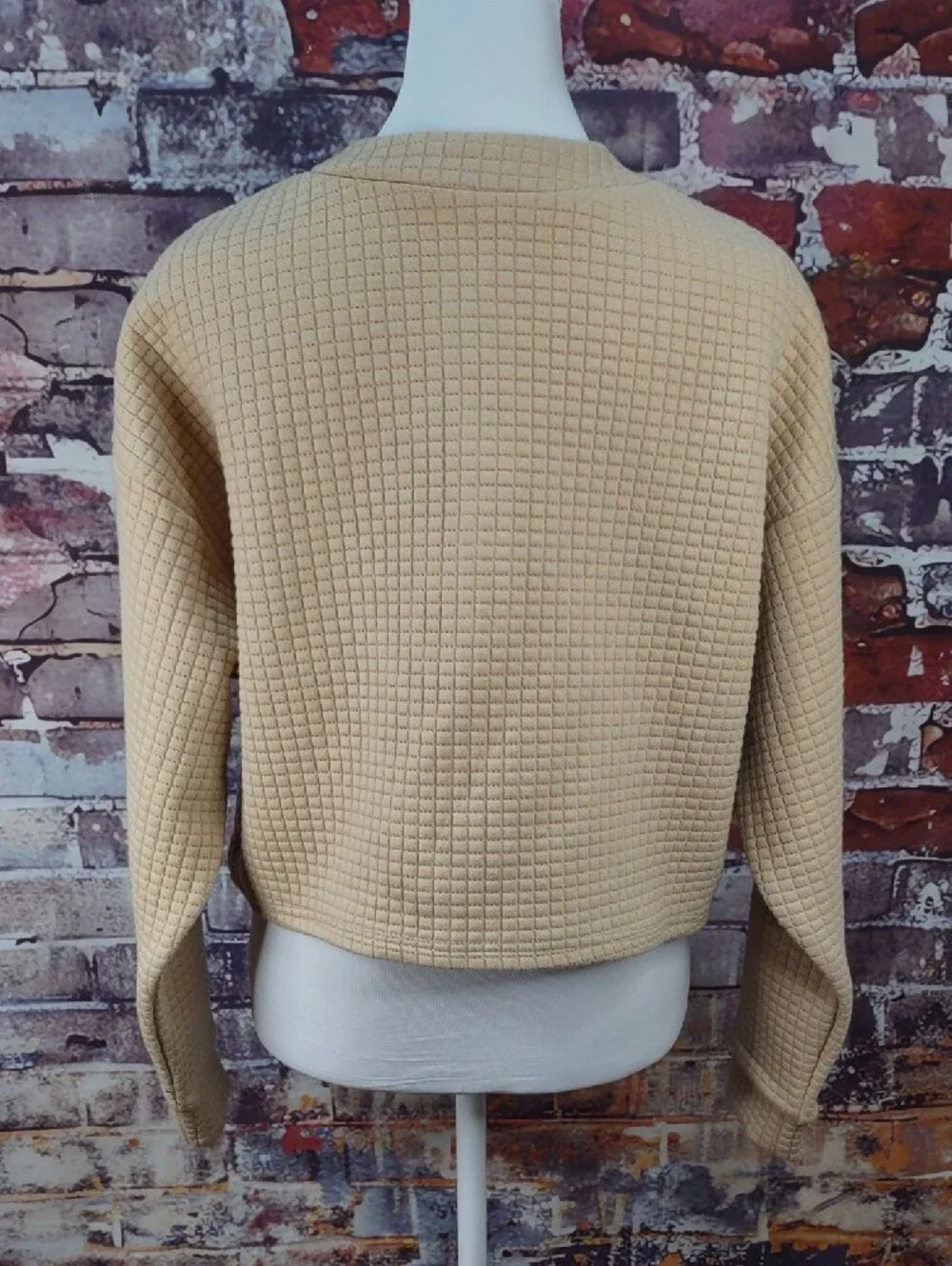 Cropped Waffle Henley Cropped Top
